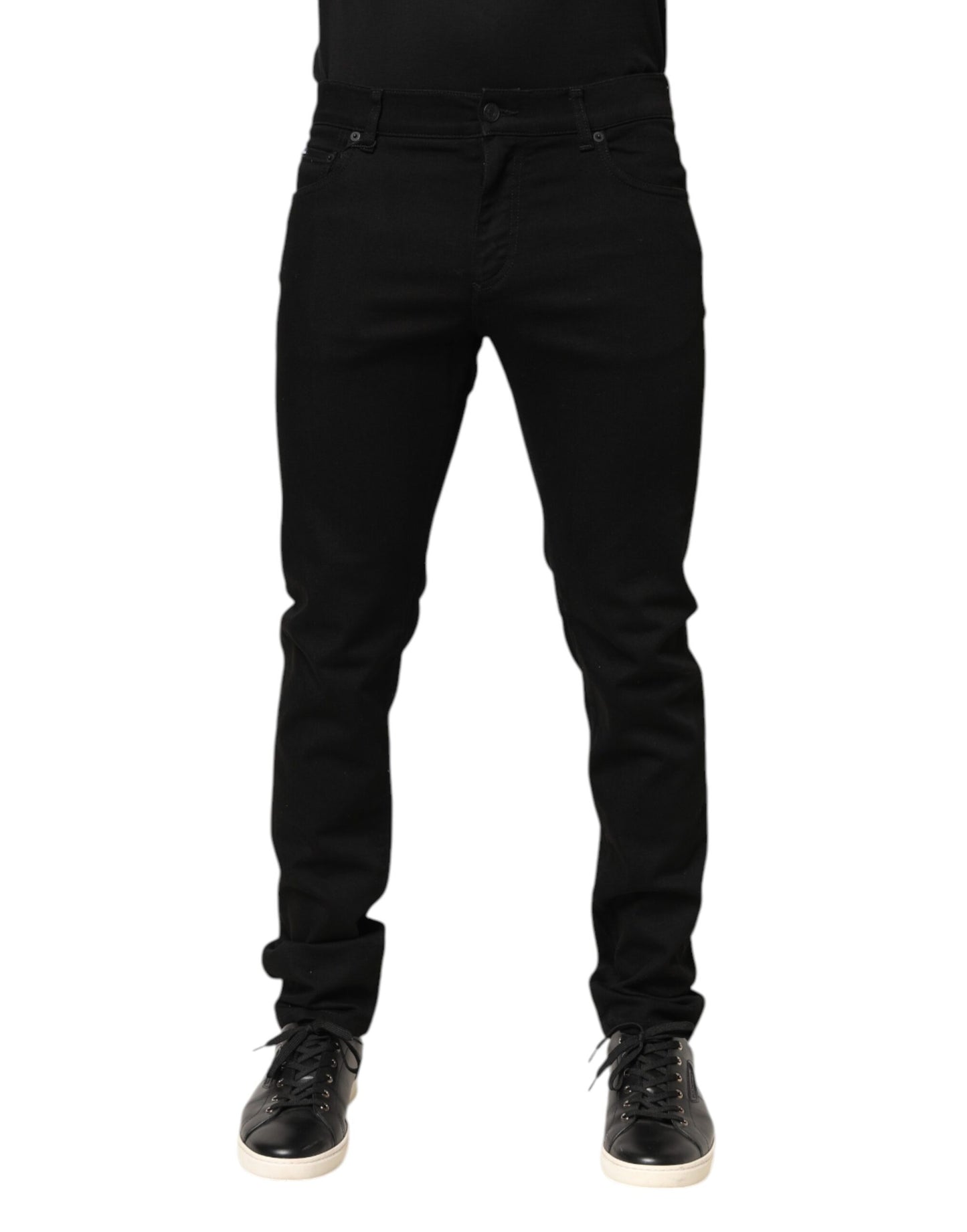 Dolce &amp; Gabbana Schwarze Skinny-Jeans aus Baumwolle mit mittlerer Taille für Herren