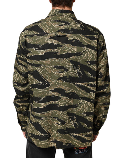 Dolce &amp; Gabbana Mehrfarbiges Freizeithemd aus Baumwolle mit Camouflage-Muster