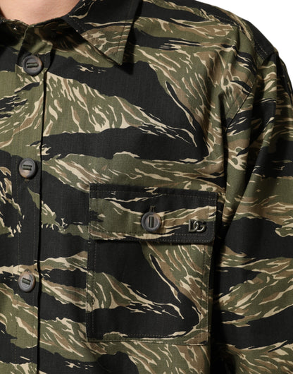 Dolce &amp; Gabbana Mehrfarbiges Freizeithemd aus Baumwolle mit Camouflage-Muster