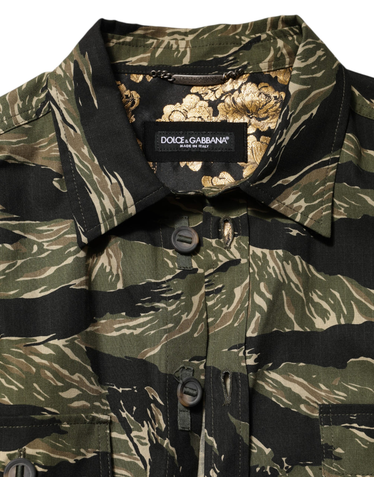 Dolce &amp; Gabbana Mehrfarbiges Freizeithemd aus Baumwolle mit Camouflage-Muster