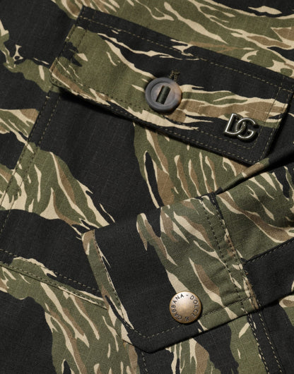 Dolce &amp; Gabbana Mehrfarbiges Freizeithemd aus Baumwolle mit Camouflage-Muster