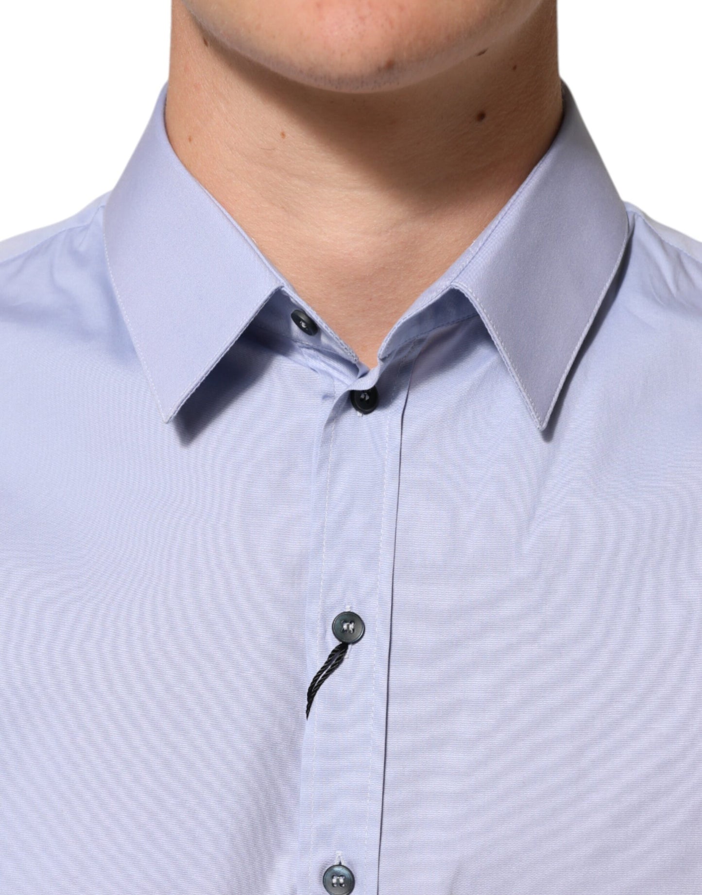Dolce &amp; Gabbana Blaues SICILIA Herrenhemd aus Baumwolle