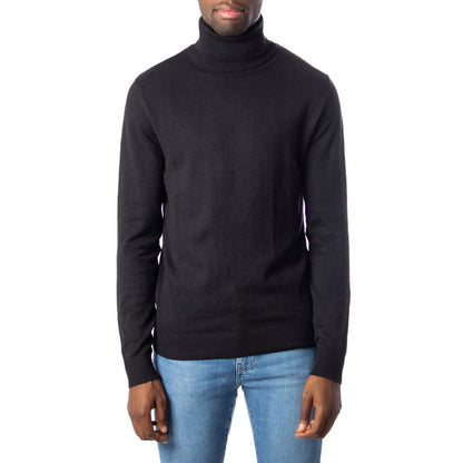 Jack Jones – Schwarzer Rollkragenpullover aus Baumwolle
