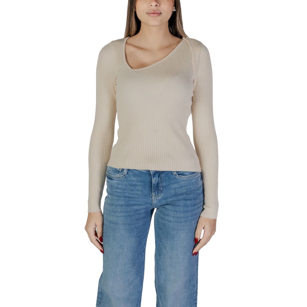 Vila Clothes – Cremefarbene Viskose-Sportbekleidung