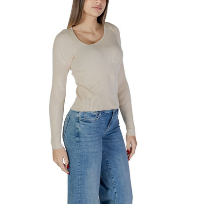 Vila Clothes – Cremefarbene Viskose-Sportbekleidung