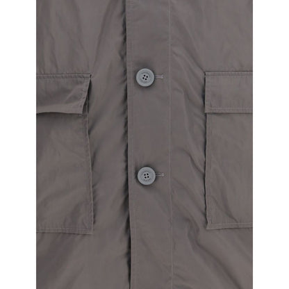 Thom Browne Brauner Trenchcoat aus Polyester