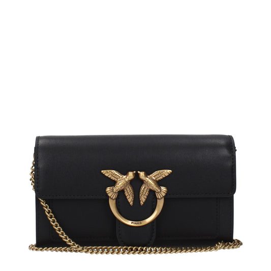 PINKO Clutch-Tasche aus schwarzem Leder
