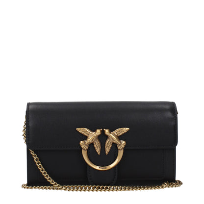 PINKO Clutch-Tasche aus schwarzem Leder