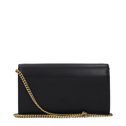 PINKO Clutch-Tasche aus schwarzem Leder