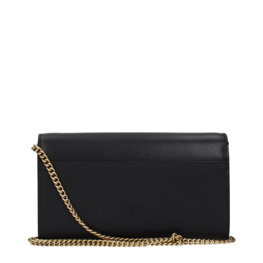 PINKO Clutch-Tasche aus schwarzem Leder