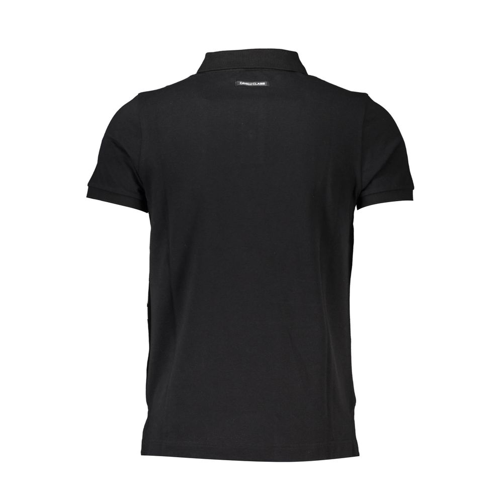 Cavalli Class Black Cotton Polo Shirt