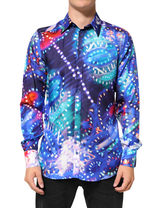 Dolce &amp; Gabbana Mehrfarbiges Luminarie MARTINI Slim Herrenhemd