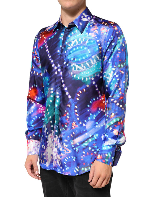 Dolce &amp; Gabbana Mehrfarbiges Luminarie MARTINI Slim Herrenhemd