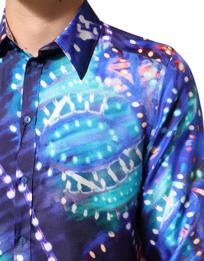 Dolce &amp; Gabbana Mehrfarbiges Luminarie MARTINI Slim Herrenhemd