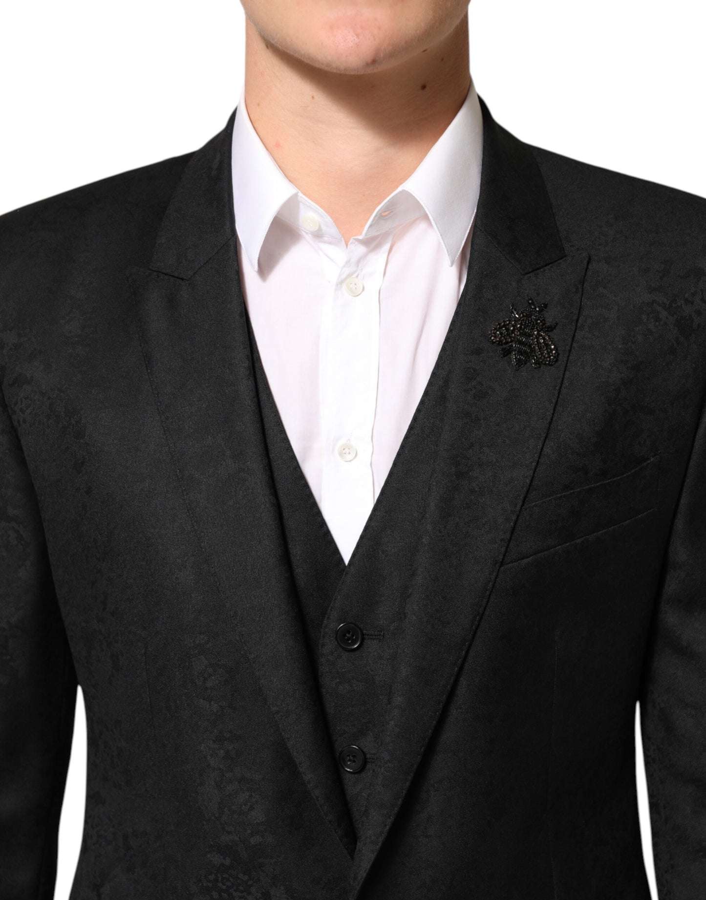 Dolce &amp; Gabbana – Schwarzer MARTINI-Anzug mit 2 Knöpfen, 3-teilig