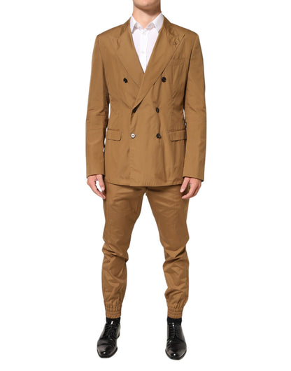Dolce &amp; Gabbana Brauner TAORMINA Zweireihiger 2-teiliger Anzug