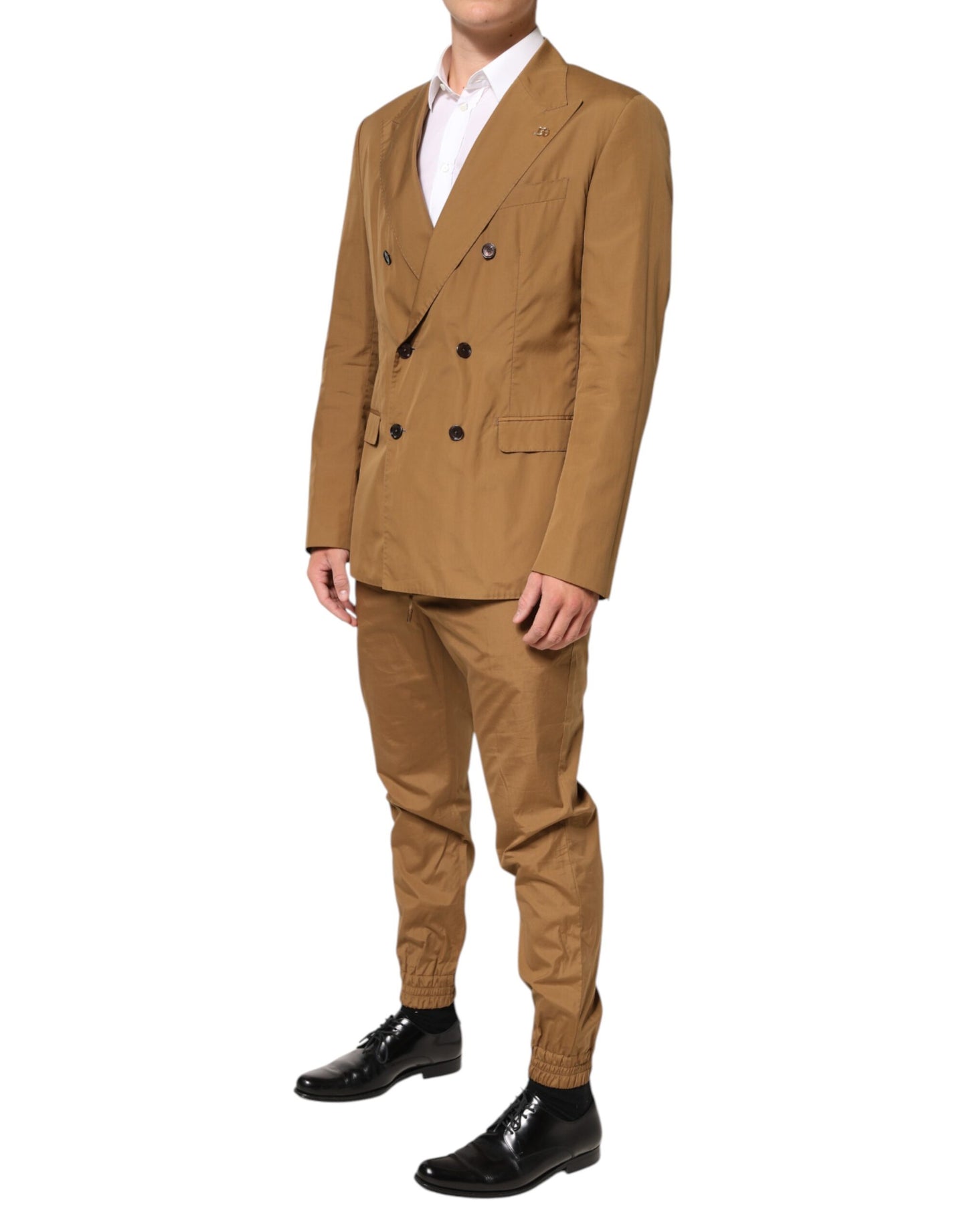 Dolce &amp; Gabbana Brauner TAORMINA Zweireihiger 2-teiliger Anzug