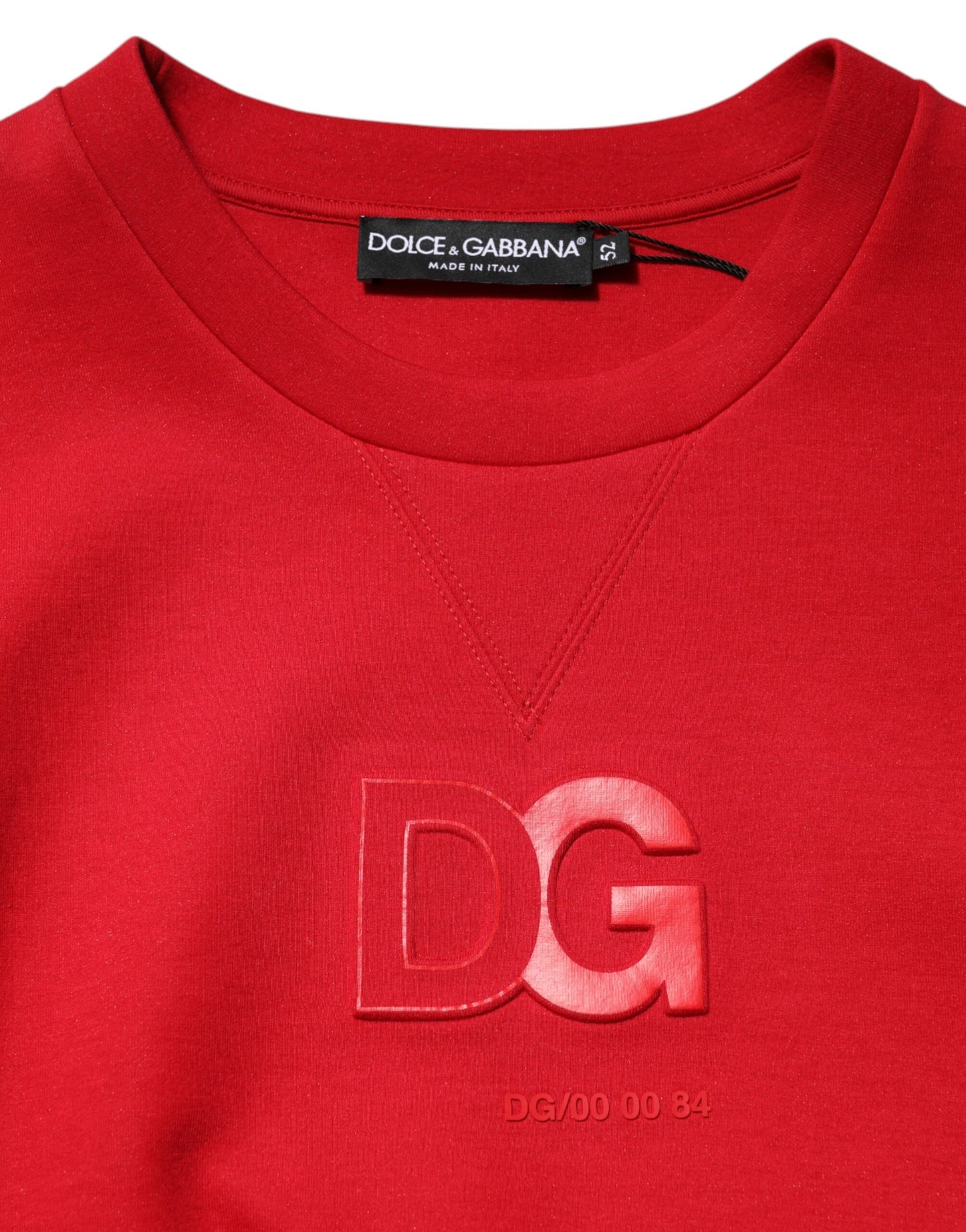 Dolce &amp; Gabbana Roter DG-Logo-Rundhalspullover für Herren