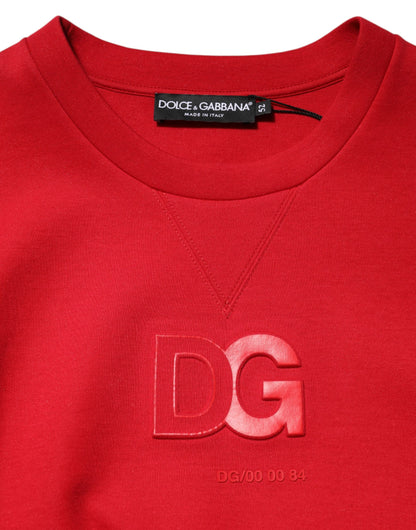 Dolce &amp; Gabbana Roter DG-Logo-Rundhalspullover für Herren