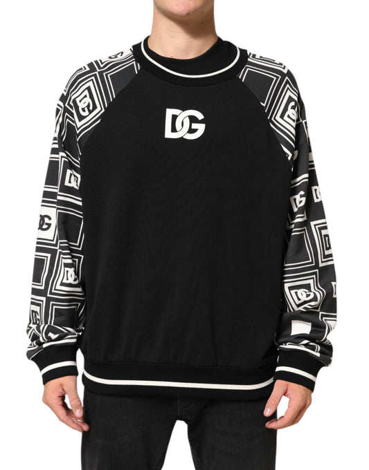 Dolce &amp; Gabbana – Schwarzes Sweatshirt mit prächtigem DG-Logo