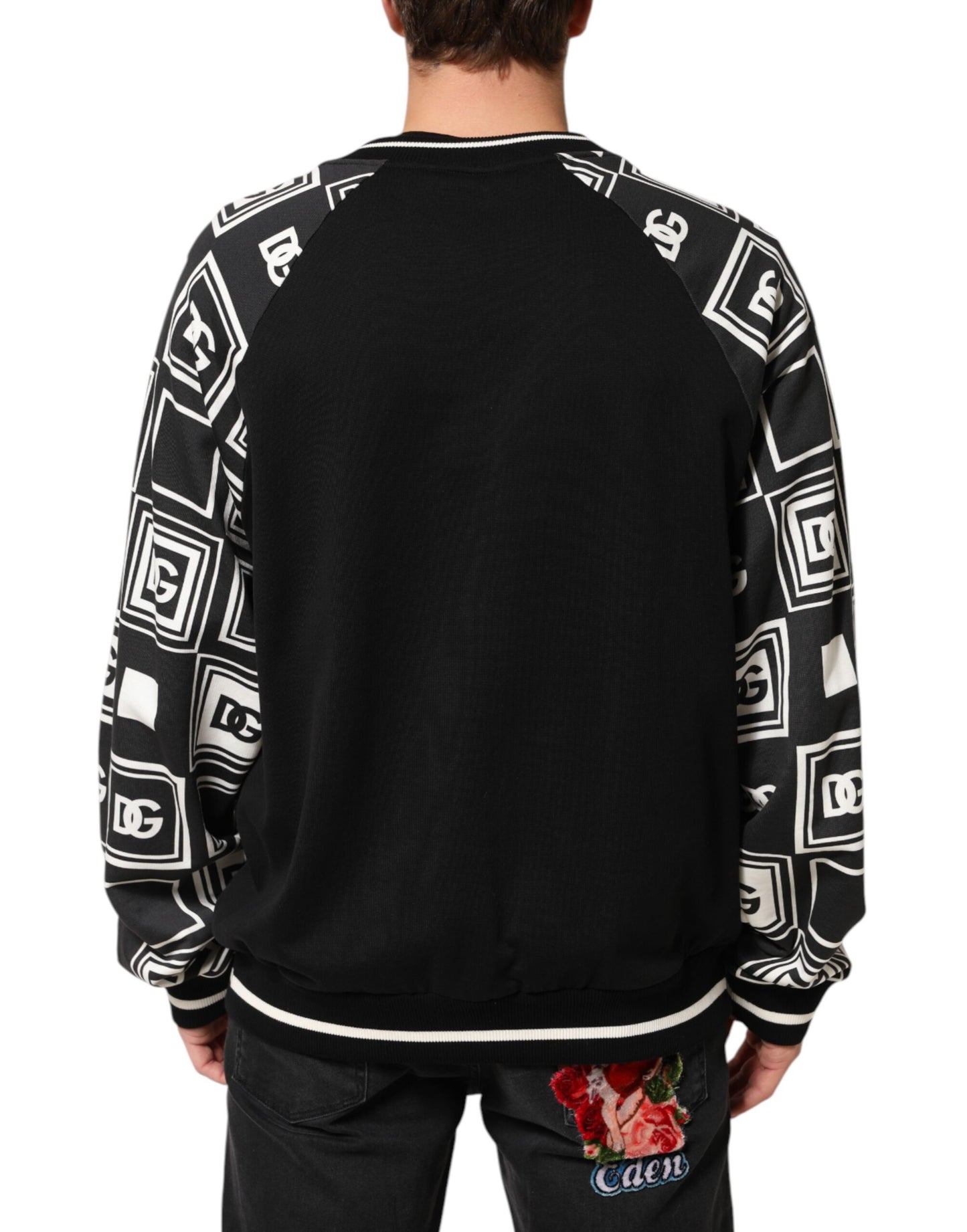 Dolce &amp; Gabbana – Schwarzes Sweatshirt mit prächtigem DG-Logo