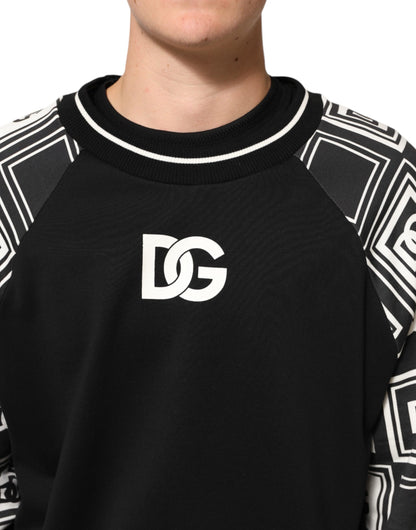 Dolce &amp; Gabbana – Schwarzes Sweatshirt mit prächtigem DG-Logo