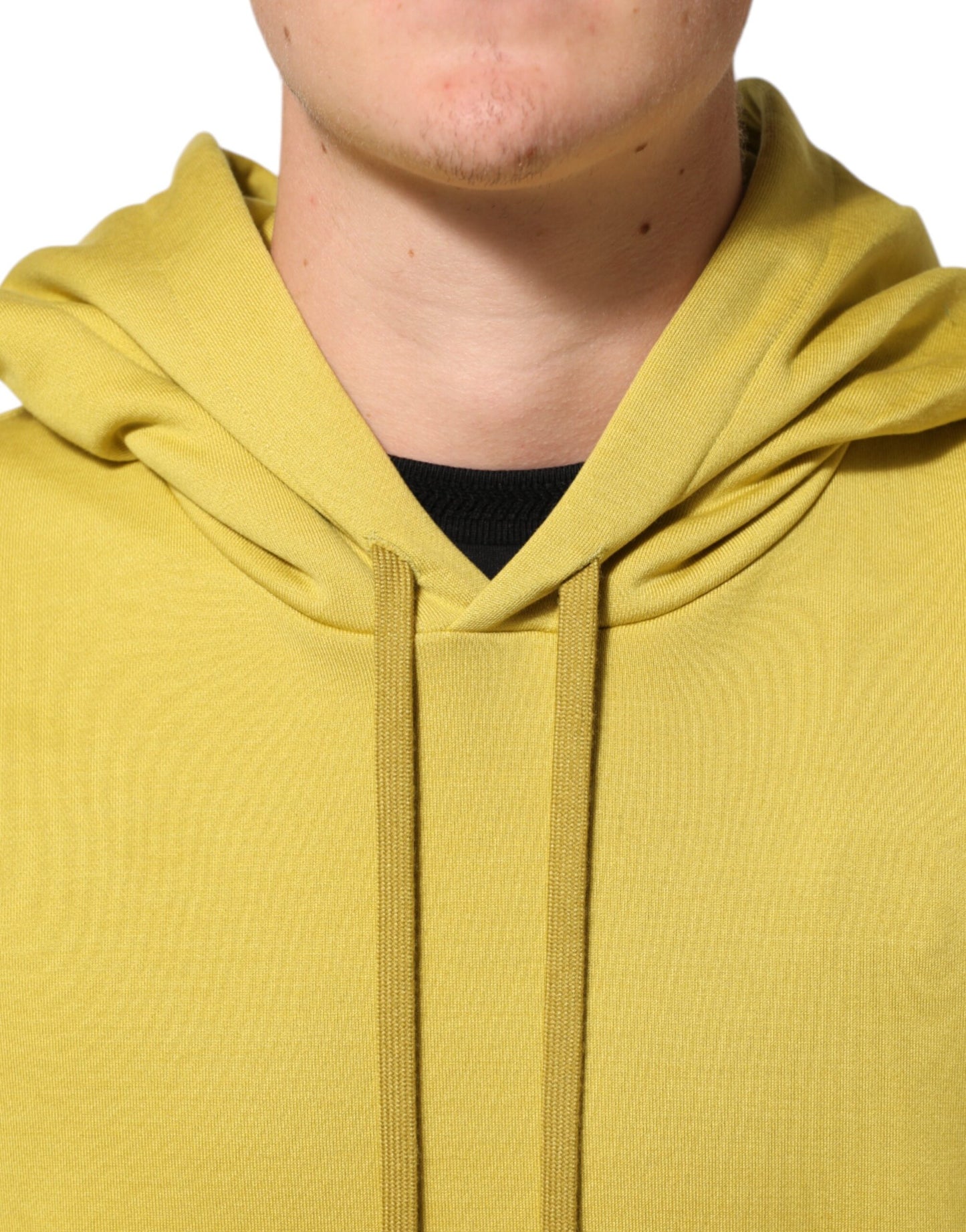 Dolce &amp; Gabbana Gelbes Logo-Sweatshirt aus Baumwolle mit Kapuze