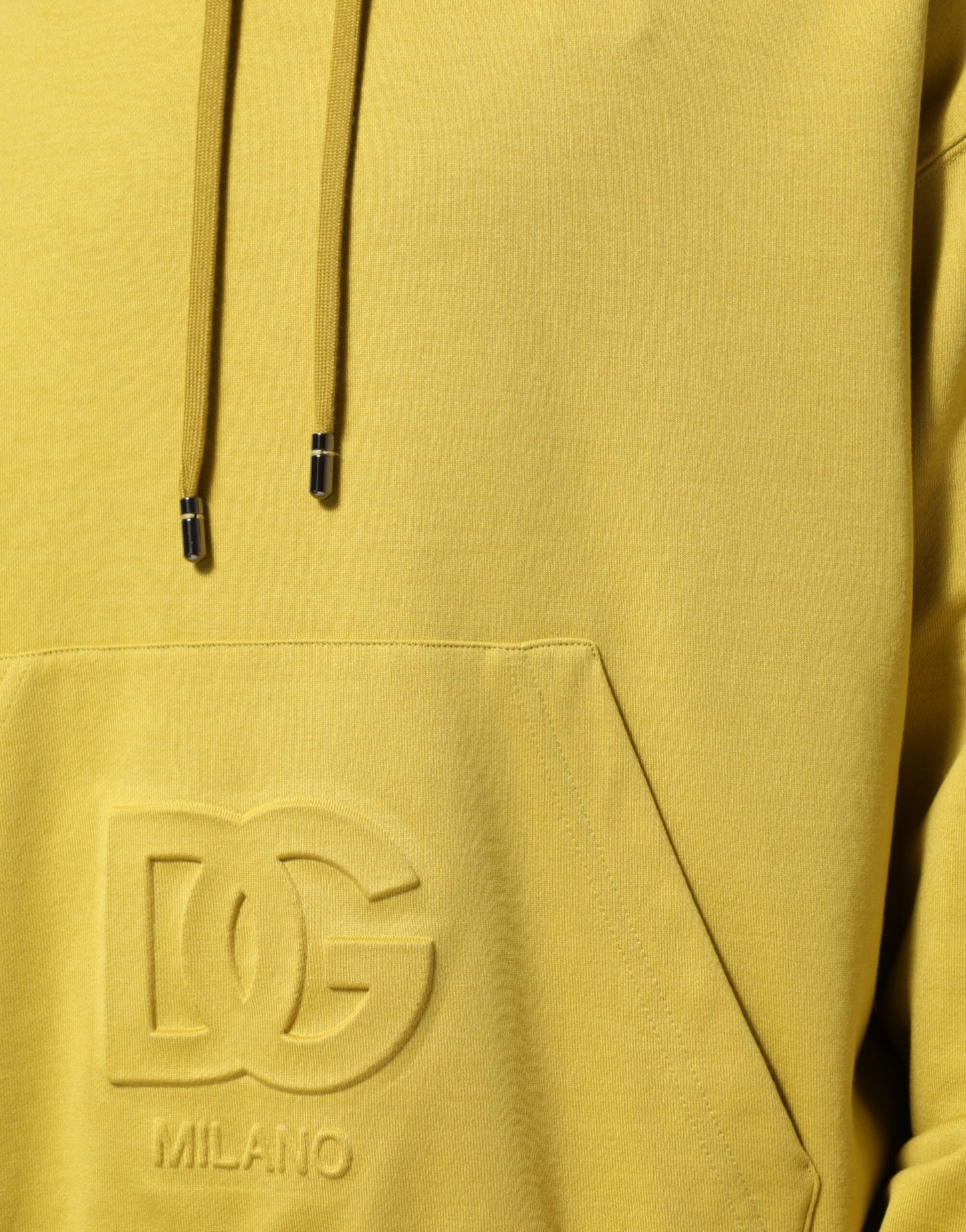 Dolce &amp; Gabbana Gelbes Logo-Sweatshirt aus Baumwolle mit Kapuze