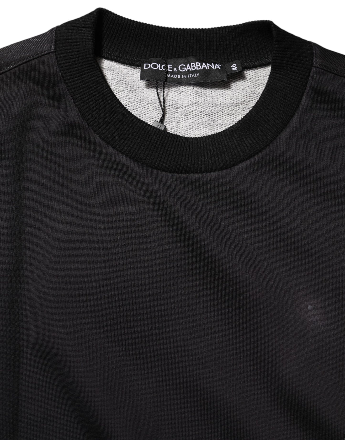 Dolce &amp; Gabbana Herren-Sweatshirt mit Rundhalsausschnitt und schwarzem Logo