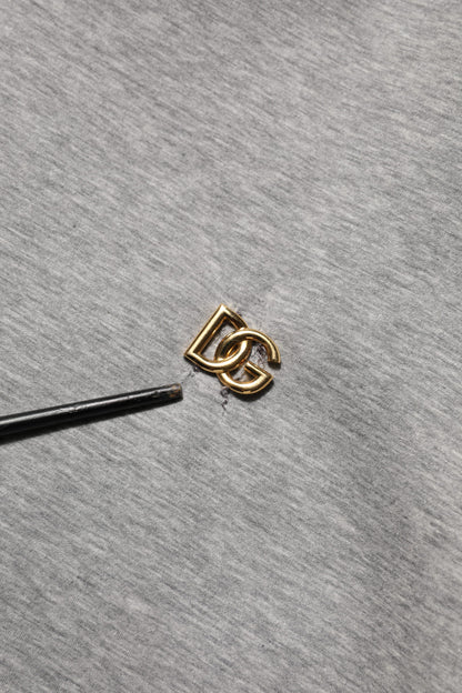 Dolce &amp; Gabbana Graues Logo-Sweatshirt aus Baumwolle mit Kapuze