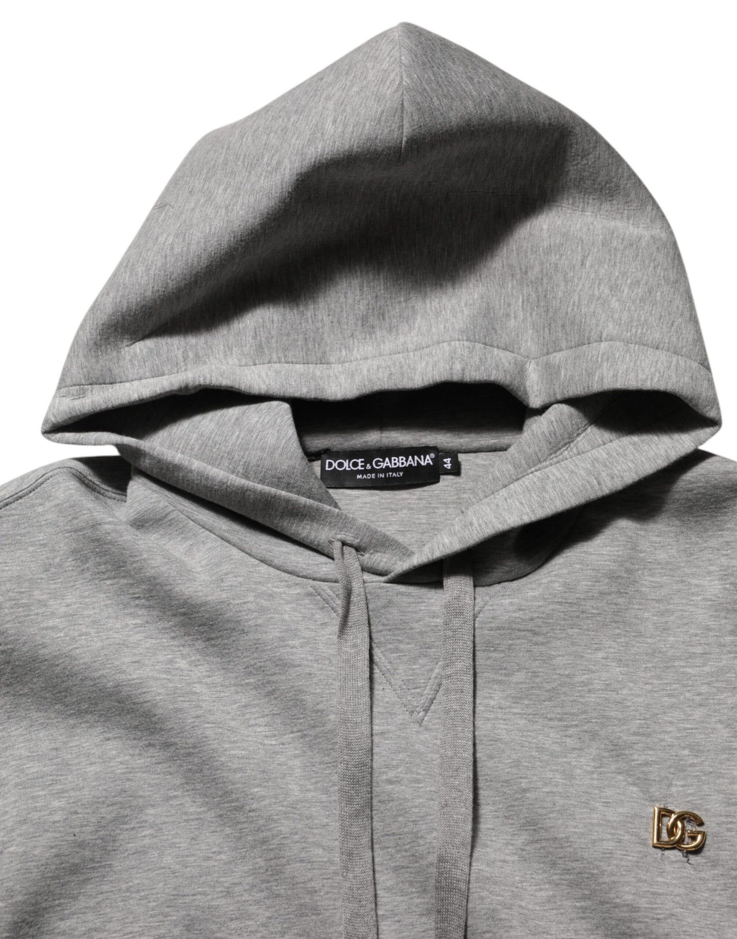 Dolce &amp; Gabbana Graues Logo-Sweatshirt aus Baumwolle mit Kapuze