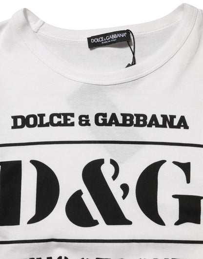 Dolce &amp; Gabbana – Weißes T-Shirt mit Camouflage-Logo und Rundhalsausschnitt für Herren