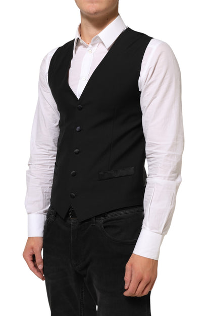 Dolce &amp; Gabbana Schwarze Wollweste für formelle Anlässe