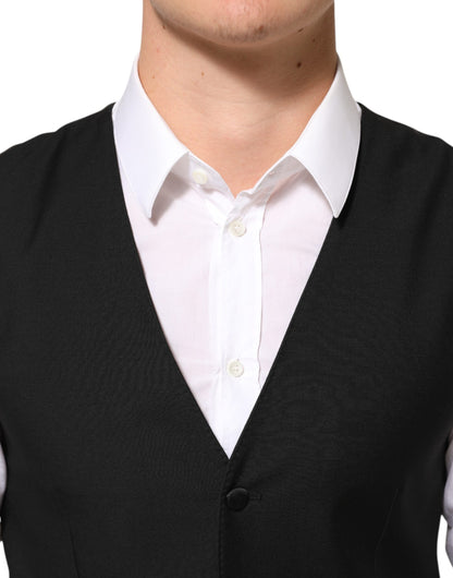 Dolce &amp; Gabbana Schwarze Wollweste für formelle Anlässe