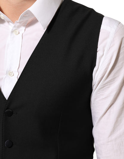 Dolce &amp; Gabbana Schwarze Wollweste für formelle Anlässe