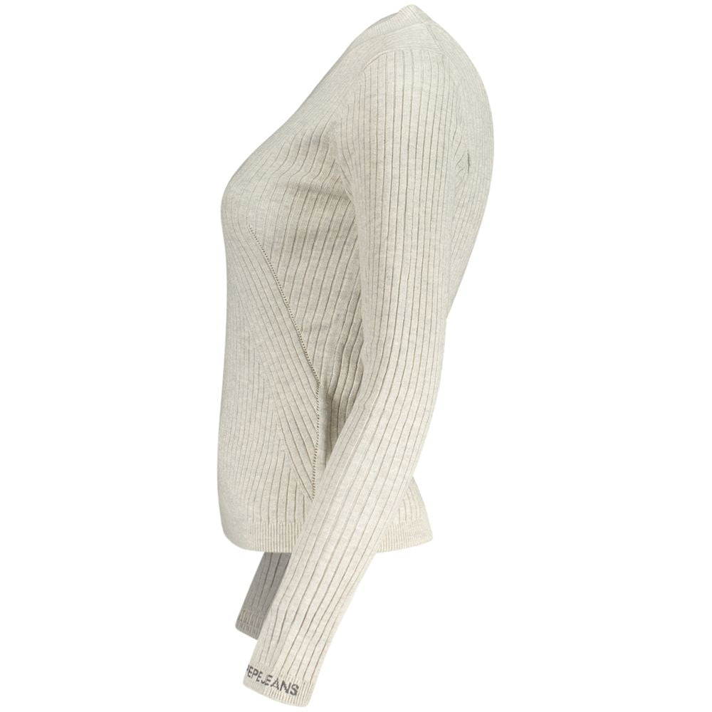 Pepe Jeans Grauer Baumwollpullover für Damen