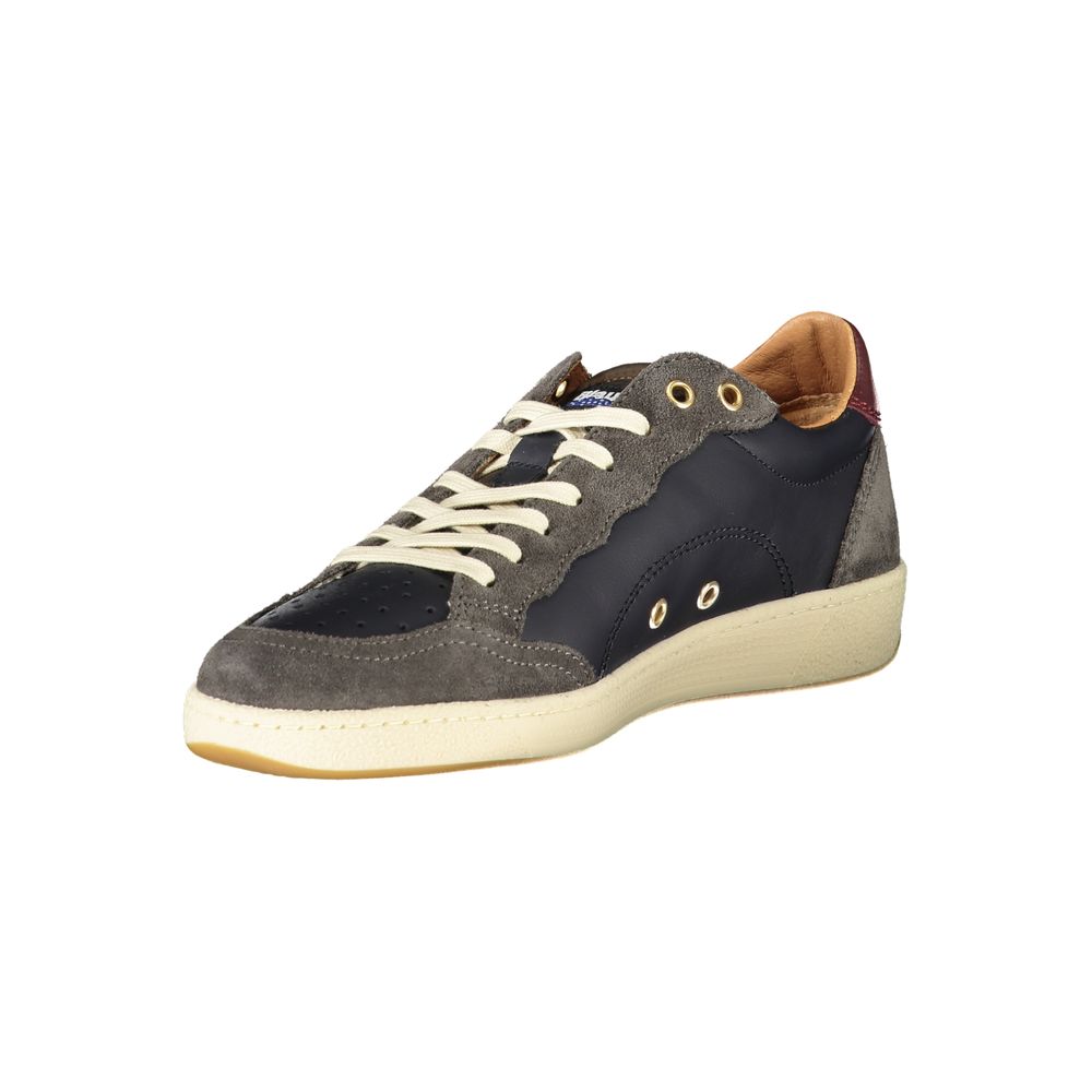 Blauer Herren-Sneaker aus blauem Leder
