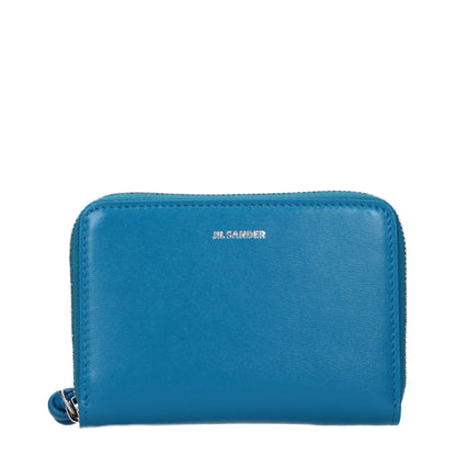 Jil Sander Blaue Ledergeldbörsen
