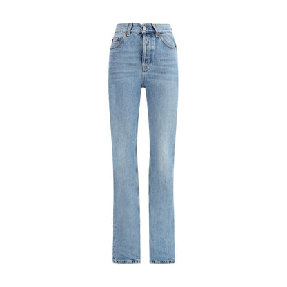 Saint Laurent Hellblaue Baumwoll-Jeans mit schmalem Schnitt