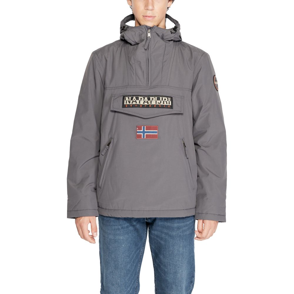 Napapijri Gray Polyester Jackets & Coat