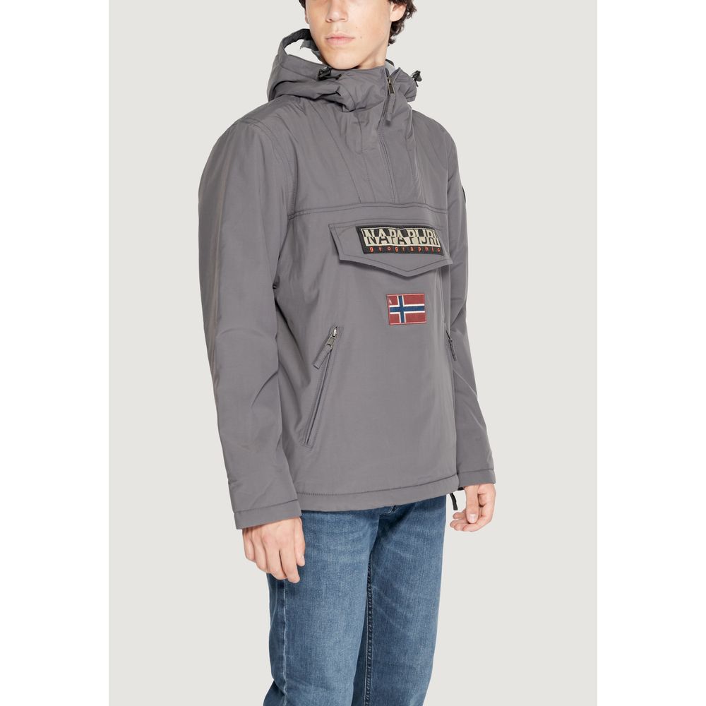 Napapijri Gray Polyester Jackets & Coat