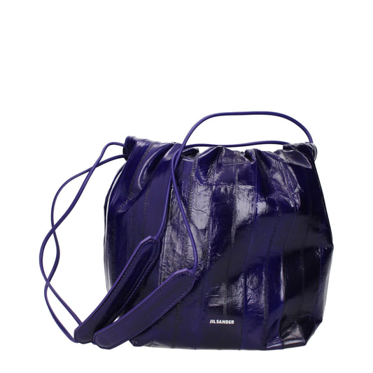 Jil Sander Schultertasche aus lila Leder