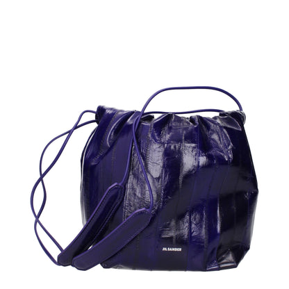 Jil Sander Schultertasche aus lila Leder
