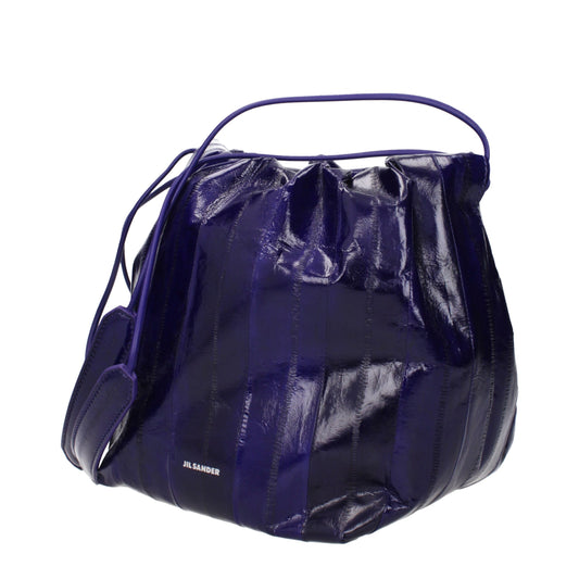 Jil Sander Schultertasche aus lila Leder