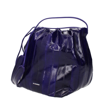 Jil Sander Schultertasche aus lila Leder