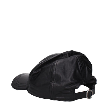 Jil Sander Black Leather Cap (Baseball Hat)