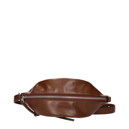 Jil Sander braune Leder-Umhängetasche