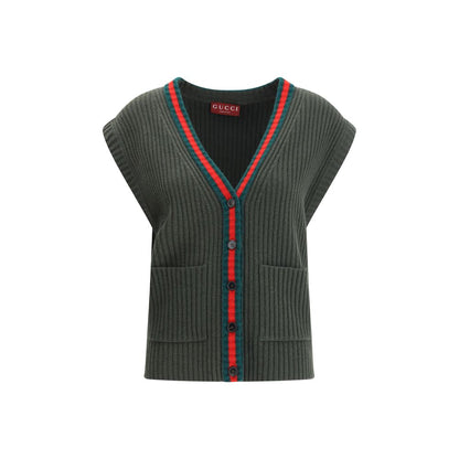 Gucci Green Wool Sleeveles Sweater