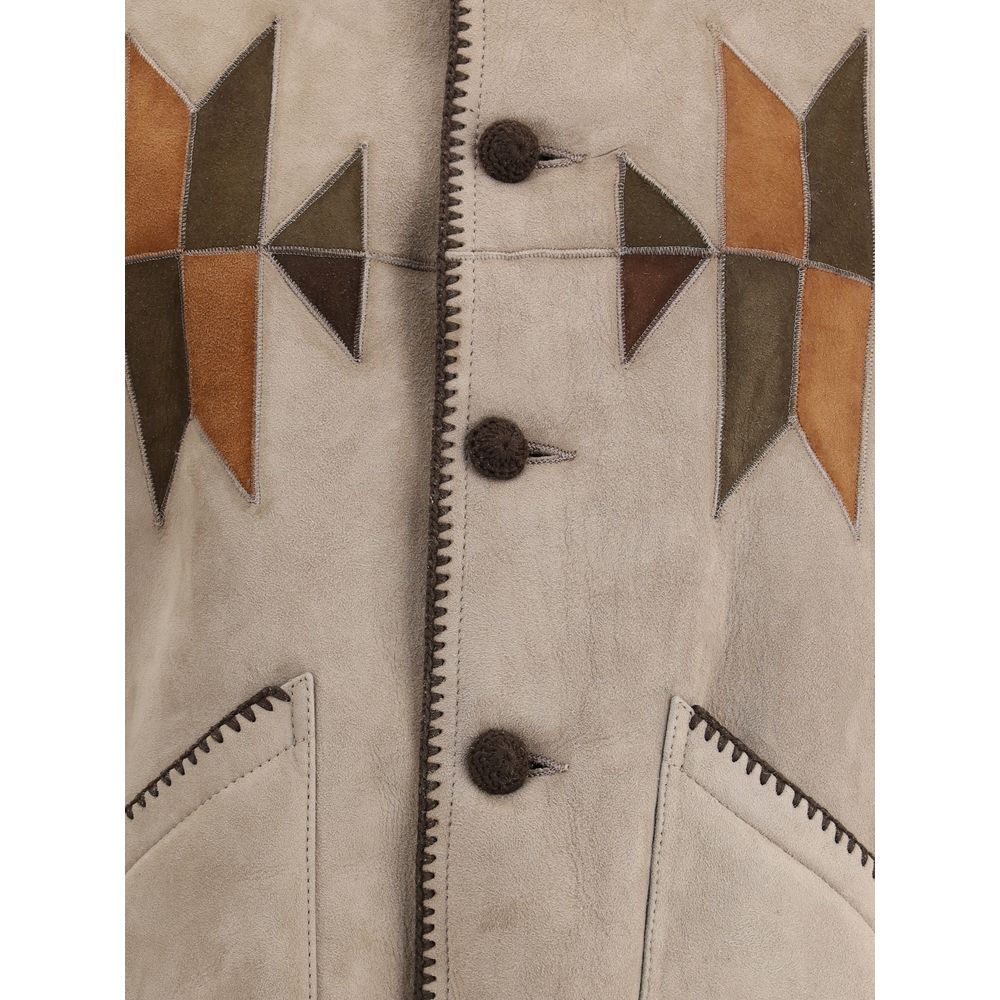 Baziszt Wendbare Rigel Wildleder-Shearling-Jacke