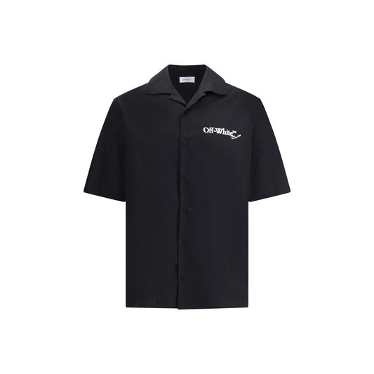 Off-White Black Cotton Pattern Shirt